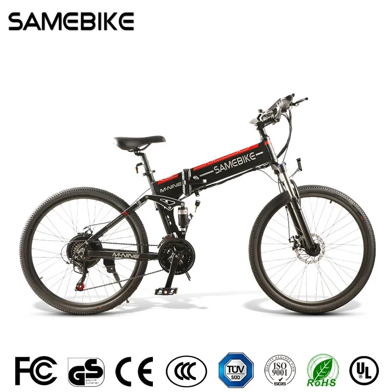 SameBike LO26 26 polegadas dobrável inteligente bicicleta elétrica de bicicleta elétrica elétrica 48V 350W motor 10.4ah e-bicicleta para viagem ao ar livre