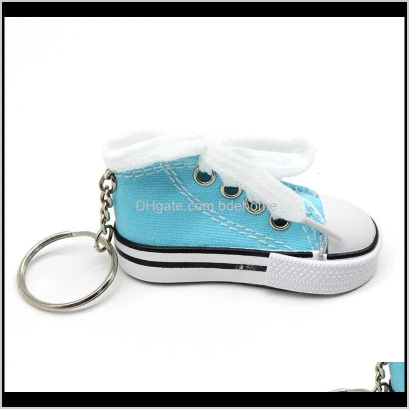 new trendy wholesale 3d sneaker keychain colorful simulation canvas shoes key ring dolls accessories57 q2