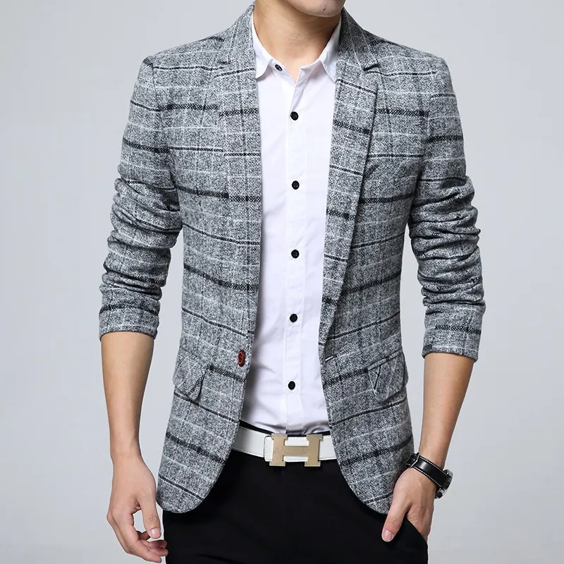 Blazer Rayé Homme,Veste Costume Homme,En Tricot Décontracté Pour Hommes Vestes De Costume Manteau Léger Sans Doublure À Deux Boutons Veste Polaire Sans Homme Chaude