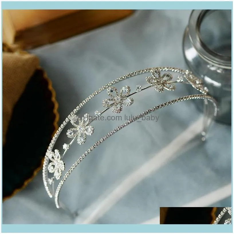 Hair Clips & Barrettes Simple Princess Clear Crystal Brides Tiara Crowns Headpieces Wedding Headbands Evening Jewelry Bridal Accessory