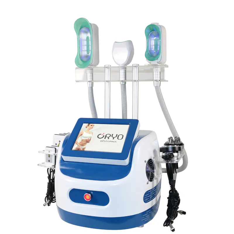 Bärbar 360 Cryolipolysis Fat Freezing Cavitation Lipo Laser RF Body Slimming Machine Vakuumenhet med 3 Cryo -handtag