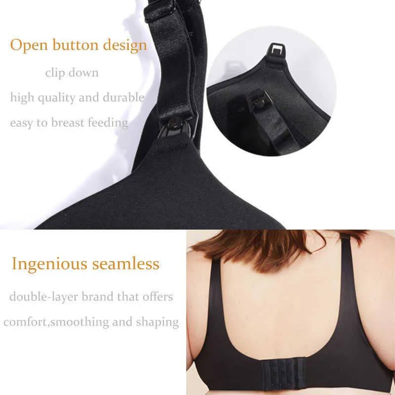 Maternity Nursing Medium Bra Size 34C 44H Plus Size Full Coverage Back  Smoothing Clip Down Pregnancy Breastfeeding Bra Maternity Clothes Y0925  From Mengqiqi05, $16.69