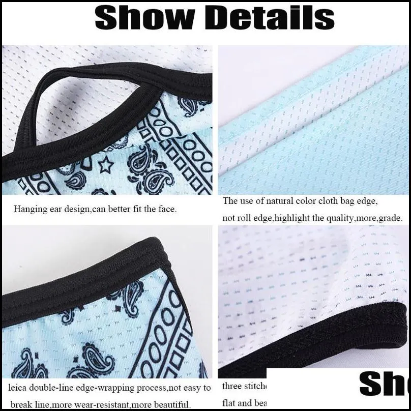 Fashion Unisex Ice Silk Sport Bandana Triangle Pendant Face Mask Tube Scarf Neck Legging Cover Fishing Headband Hiking Accessory