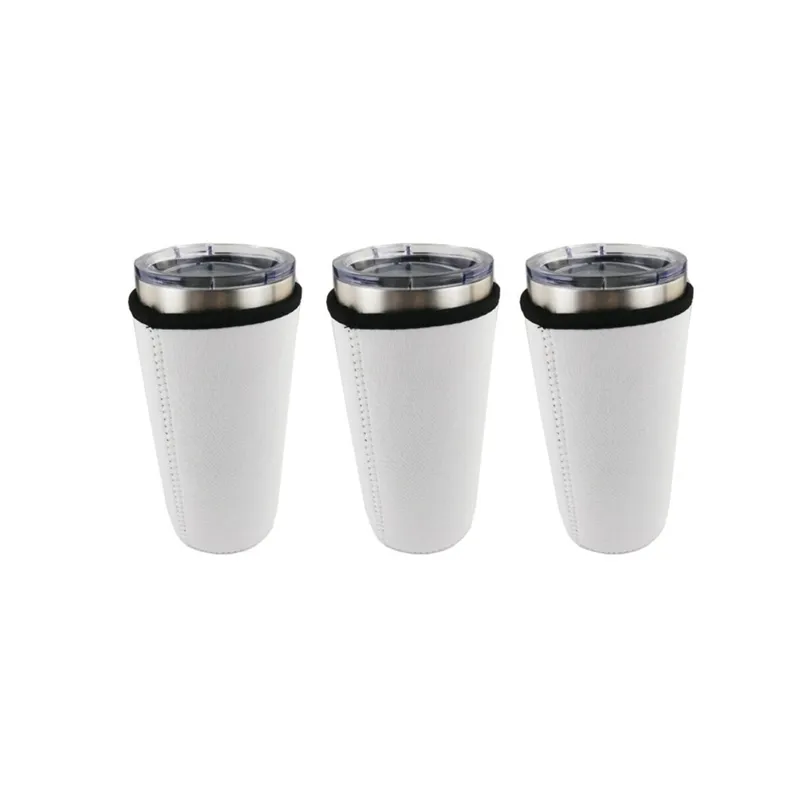 Dryckeshandtag Sublimationsämnen Återanvändbar 30oz 20oz Iced Kaffekopp Sleeve Neoprenisolerade ärmar Muggar Kopplingar MMA148