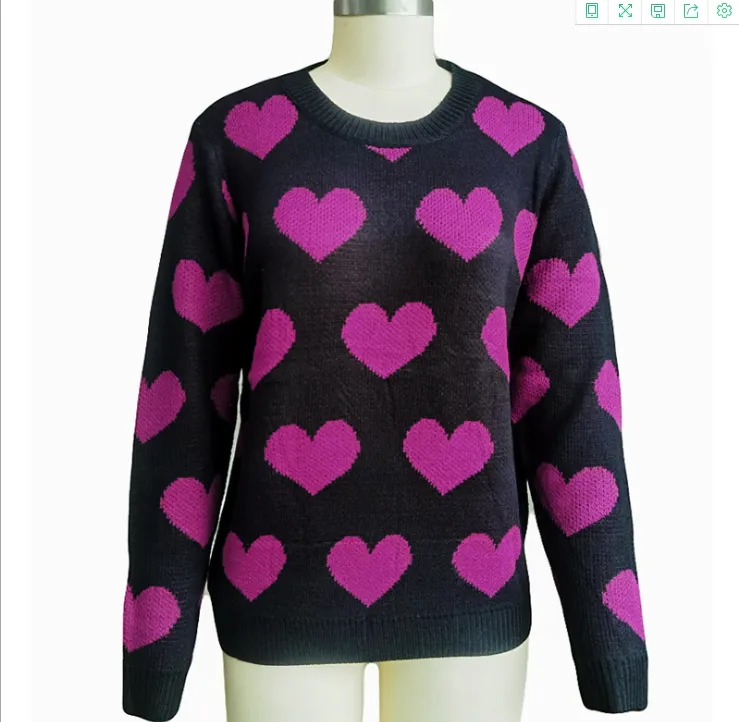 Women`s Sweaters Miss Autumn And Winter Casual Round Neck Love Long Sleeve Female Hair