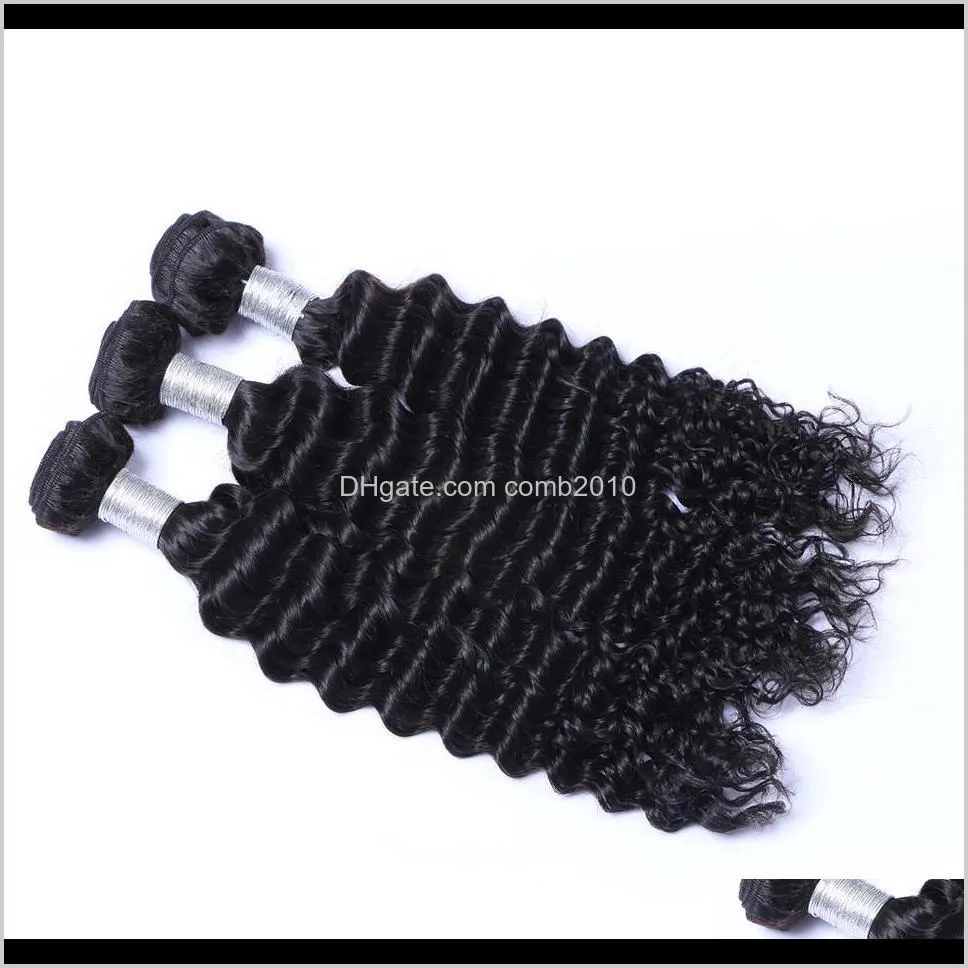 brazilian virgin hair deep wave human hair weaves natural color double wefts 100g/bundle 3pcs/lot hair extensions