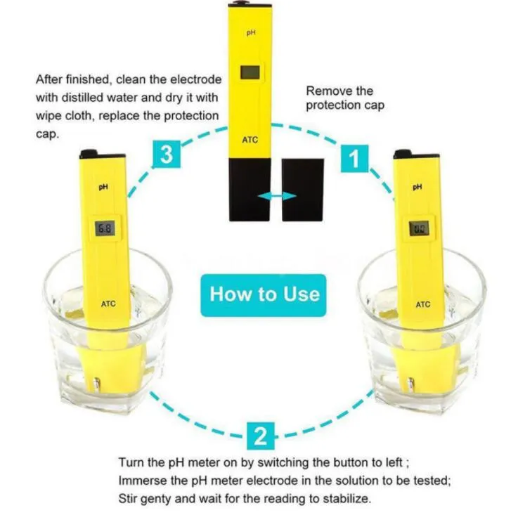 Digital PH Meter Pen Type PH-009 0.0~14.0 Automatic Calibration Temperature ACT High Precision Mini Tester For Aquarium