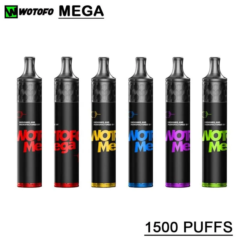WOTOfo Mega Wegwerf 1500 Puffs Elektronische Zigaretten Pod Device Vape Pen Kit 980mAh 5MLA58
