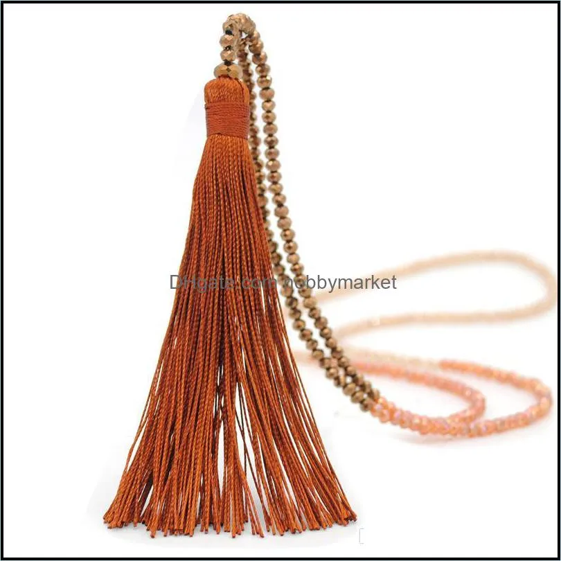 Wholesale American Crystal necklace popular tassel pendant bohemian Tassel Necklace