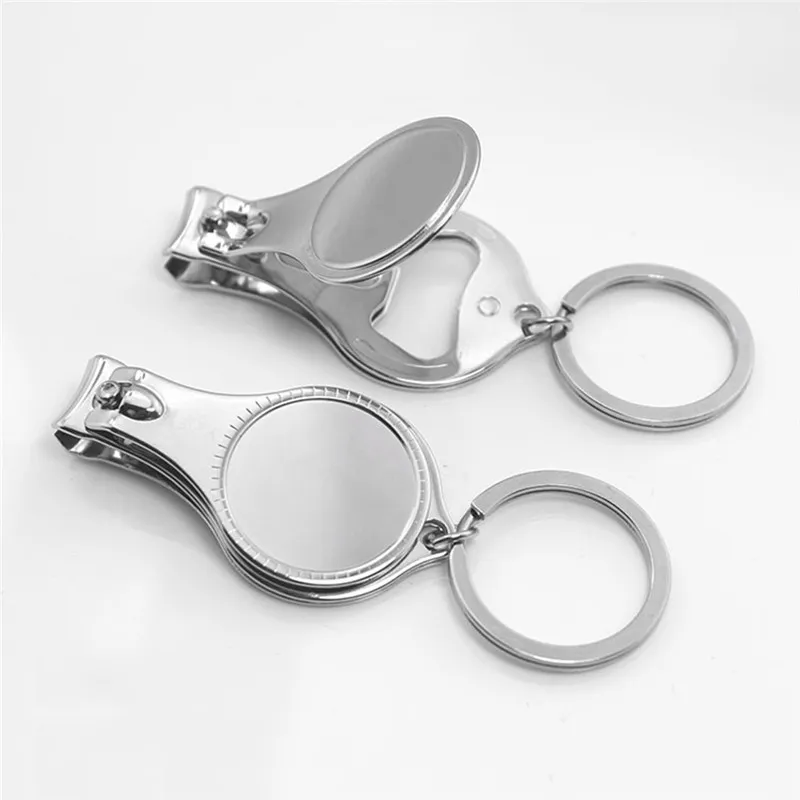 Functional Nail Clippers Favor Sublimation Keychain Pocket Knife Stainless Steel Folding Hand Toe Opener Outdoor Portable Key Pendant