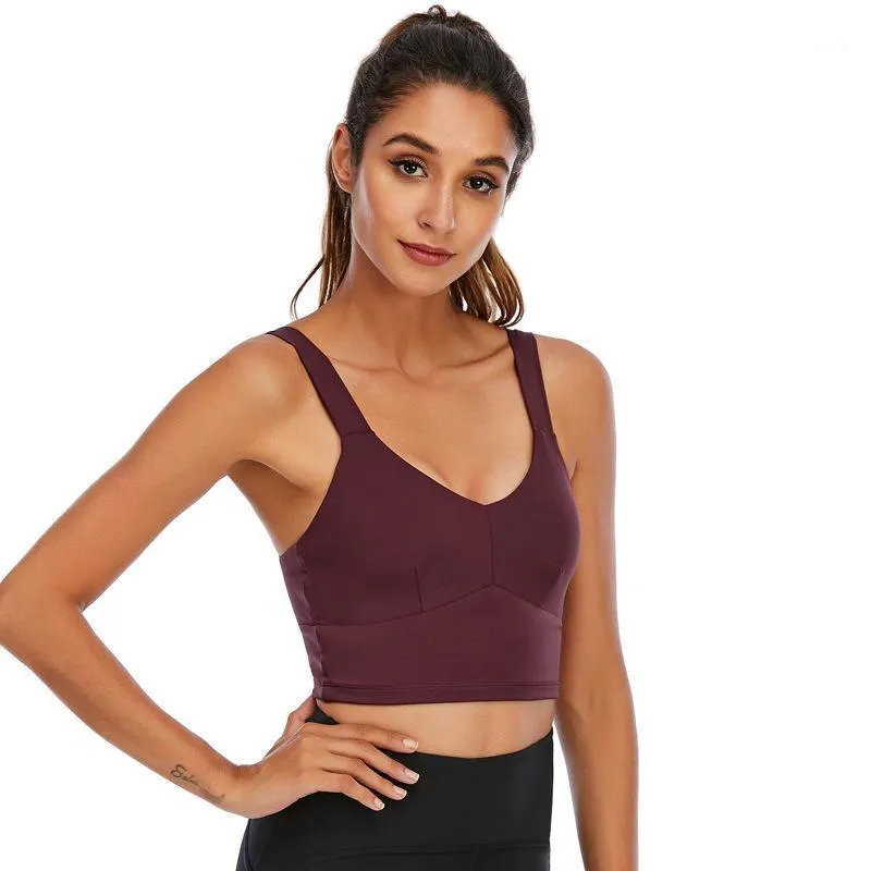 Womens Wirefree V Neck Sports Bra With Medium Support For Yoga