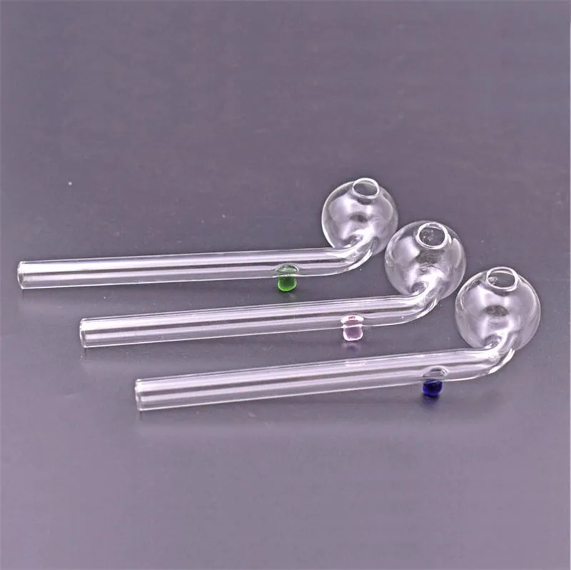 14cm Curved Glass Oil burners pipes Glass oil adapter Pipes with balancer 30mm OD bubbler hand smoking spoon pipes