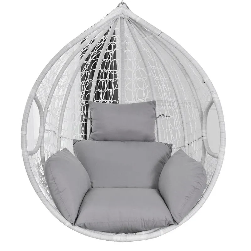 Meble kempingowe wiszący fotel hamakowy huśtawka ogrodowa zewnętrzna miękka poduszka do siedzenia 220KG akademik sypialnia tył z poduszką