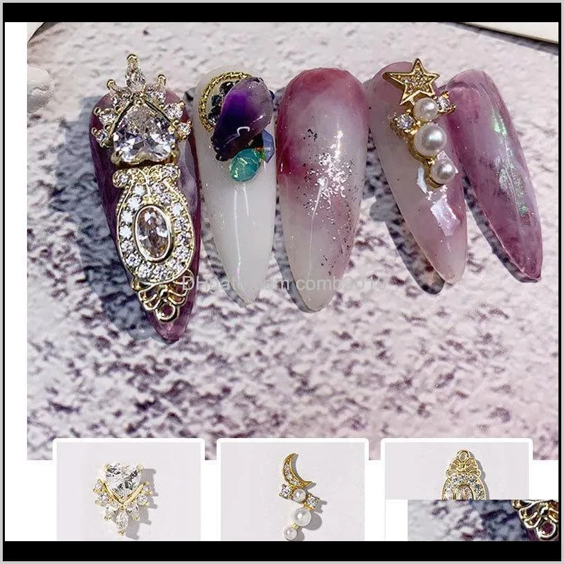 3d metal zircon nail art decorations jewelry nail decorations top quality zircon crystal manicure zircon diamond charms