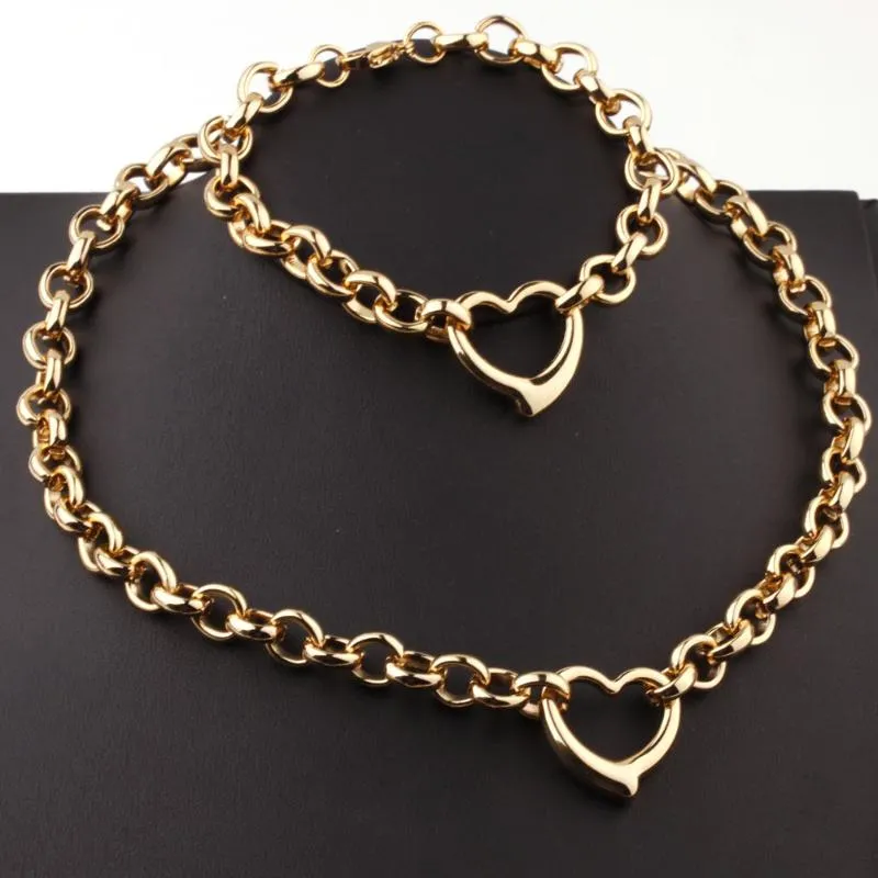 Серьги Ожерелье из нержавеющей стали титановой полой сердца в форме браслета
