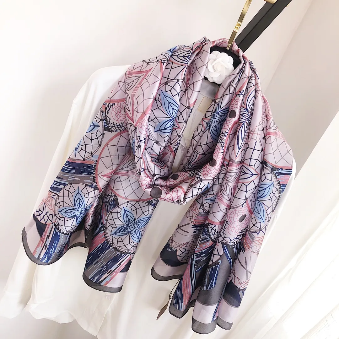 Più nuovo di alta qualità 100% seta sciarpa moda donna sciarpe famosi marchi di design LONG Shawl Wrap senza scatola hapo88a