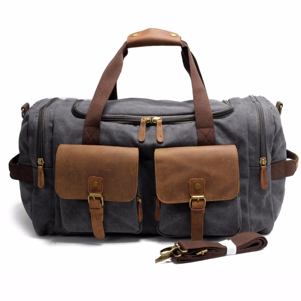 ヴィンテージキャンバス男性旅行袋は荷物袋の大きな男性ダッフルバッグ肩の週末のバッグの夜間の大きなトートハンドバッグ