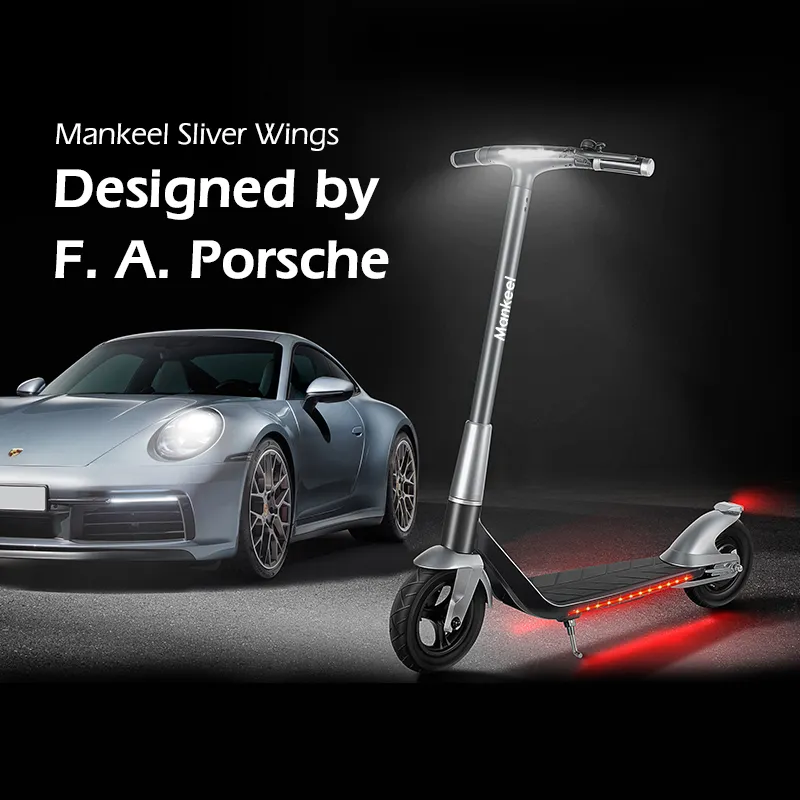 US Warehouse Designed by F.A. Porsche 10inch Electric Smart Scooter 350W 7.8H Battery Max Mileage 35KM Scooters Bluetooth APP