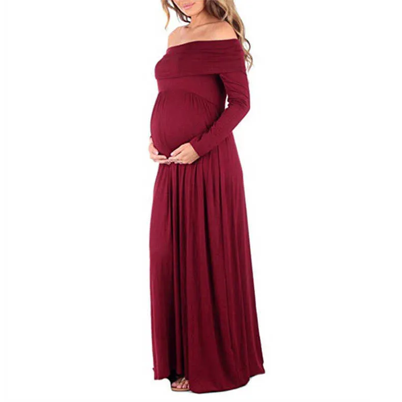 Fashion Maternity Clothes For Photo Shoots Off Shoulder Sexy Women Pregnancy Dress Maxi Maternity Gown Dresses Photography Props (3)