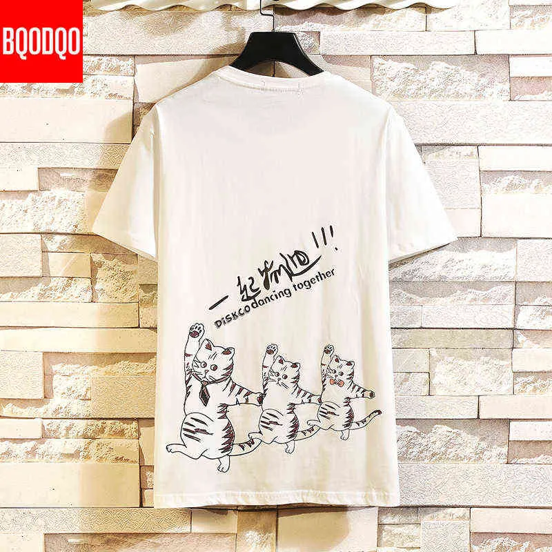 Mäns Bomull Mode T-shirt Mens Sommar Rolig Tshirts 5xl Casual Animal Print T Shirt Tee Man Oversized Tops Tees Streetwear H1218