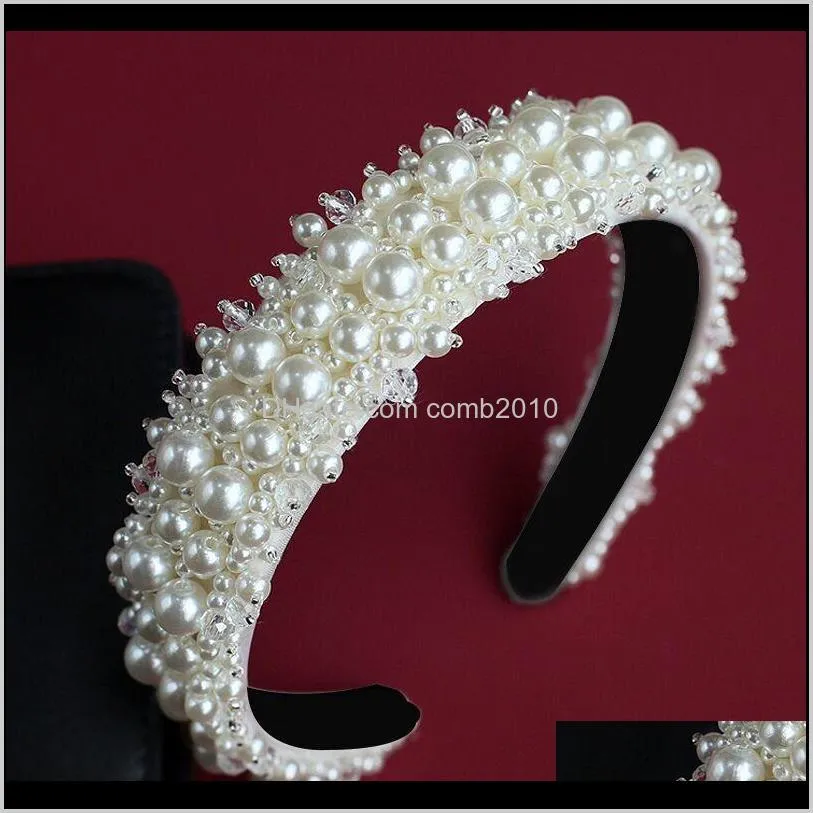 Mode mariage cheveux accessoires perle bandeau pour mariée blanc cristal bandes de cheveux bijoux cheveux accessoires 6Tobq Gjncw