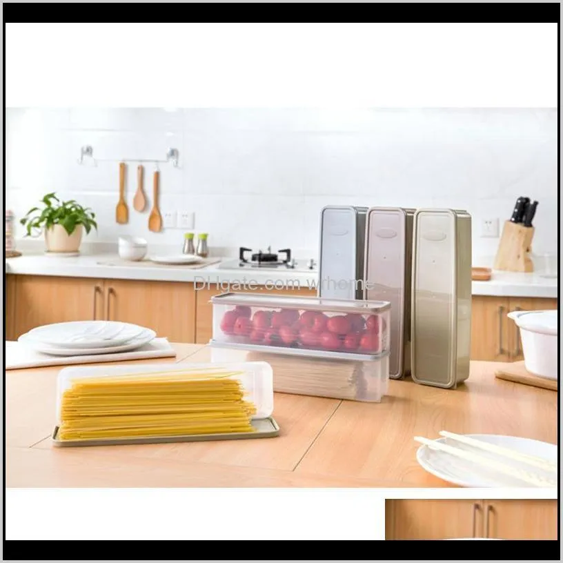 refrigerator storage box with lid plastic drawer crisper kitchen noodle fruits container home accessories bottles & jars