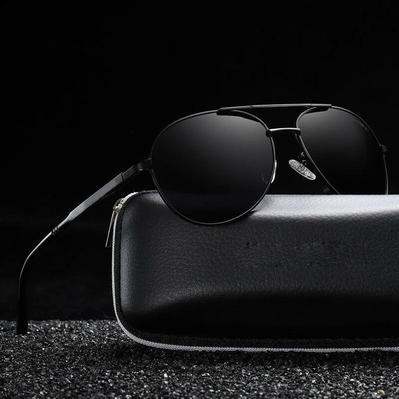 Солнцезащитные очки Мужчины поляризованные авиации UV400 Вождение Солнцезащитные очки Алюминиевая магниевая ножка