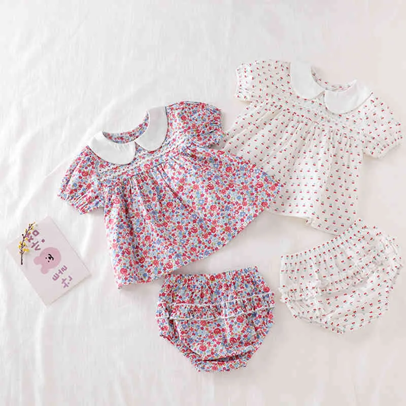 Baby Meisjes Kleding Set Bloem T-shirt + PP Shorts Summer Born Infant Clothing Suit 210429