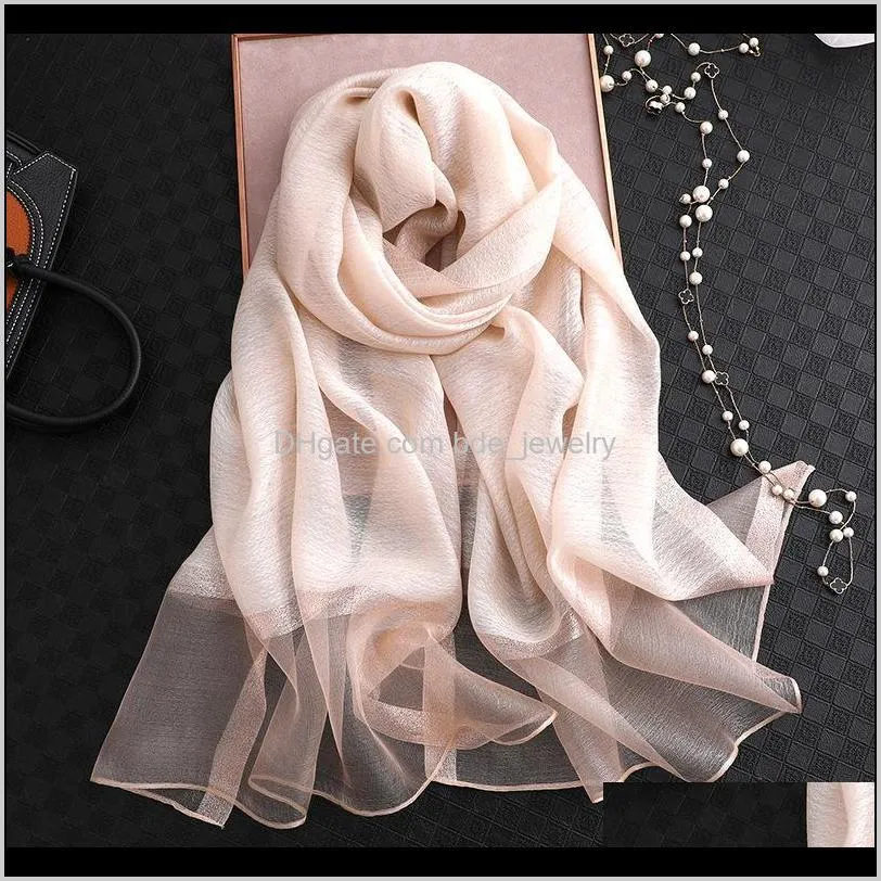 brand 2020 solid silk scarf women scarves shawls and wraps muslim chiffon hijab foulard femme beach stoles bandana