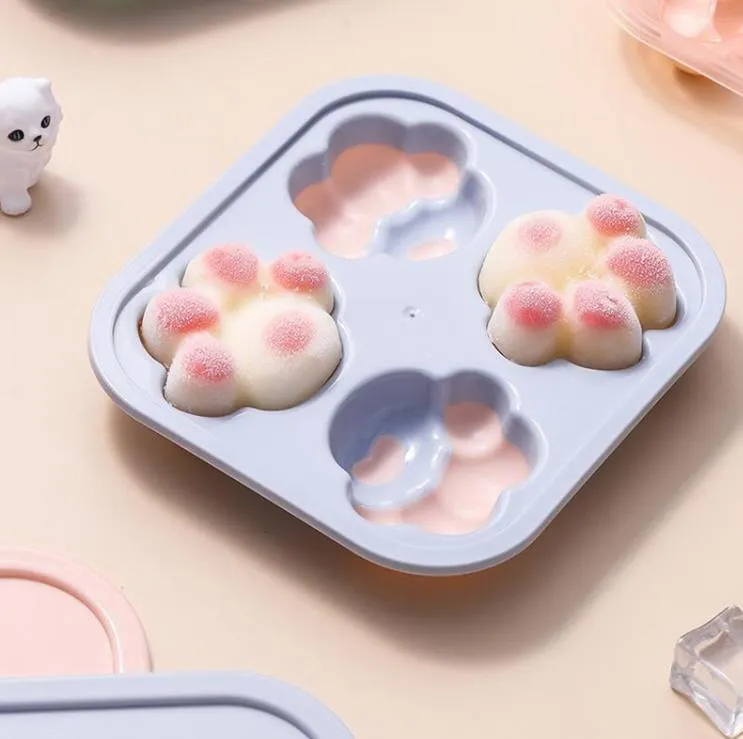 Silicone Mold Cat-pad Ice Baking Moulds with Lid Chocolate Cake Handmake Cube Tray Home Square Maker Bar Cream Tools Kitchen B123