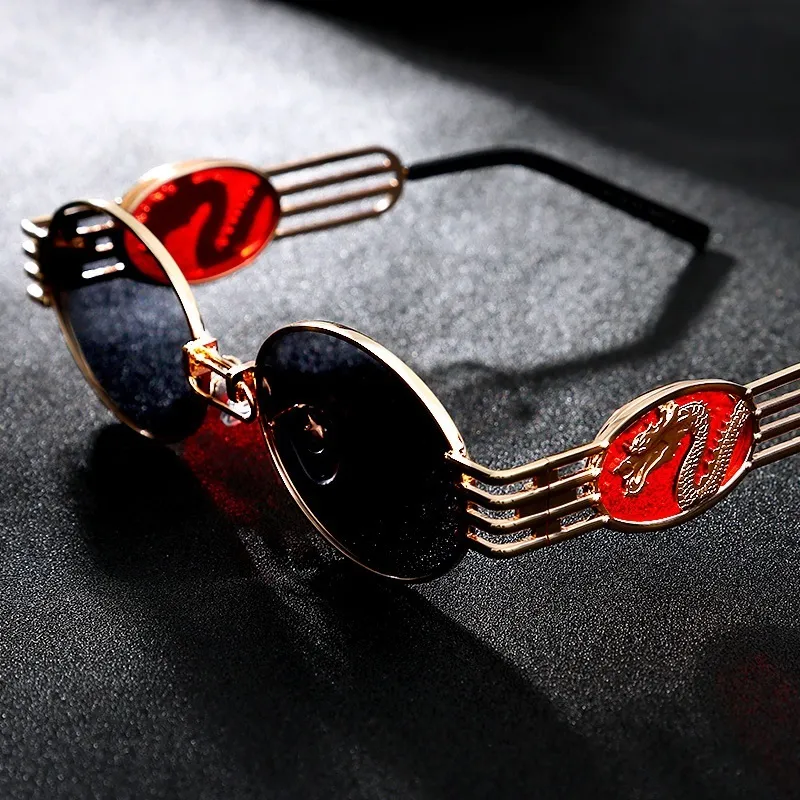 Óculos de sol de designer de luxo mais novo para homens e mulheres dragão emblema celebridade moda sol óculos oval clássico marca tons