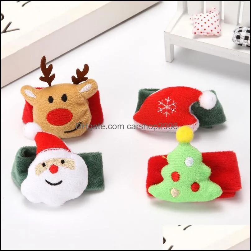 Christmas Clap Circle Toys Kids Favor Gifts Santa Claus Christmas Birthday Party Decor Theme Bracelet HWA7930