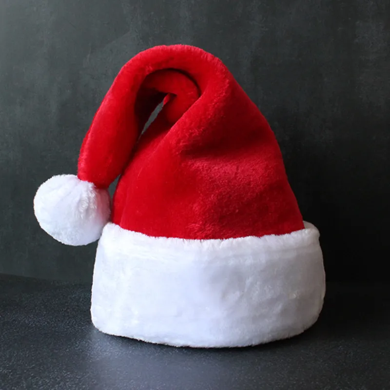 빨간색 어린이 성인용 플러시 크리스마스 모자 크리스마스 날 장식 모자 분위기 소품