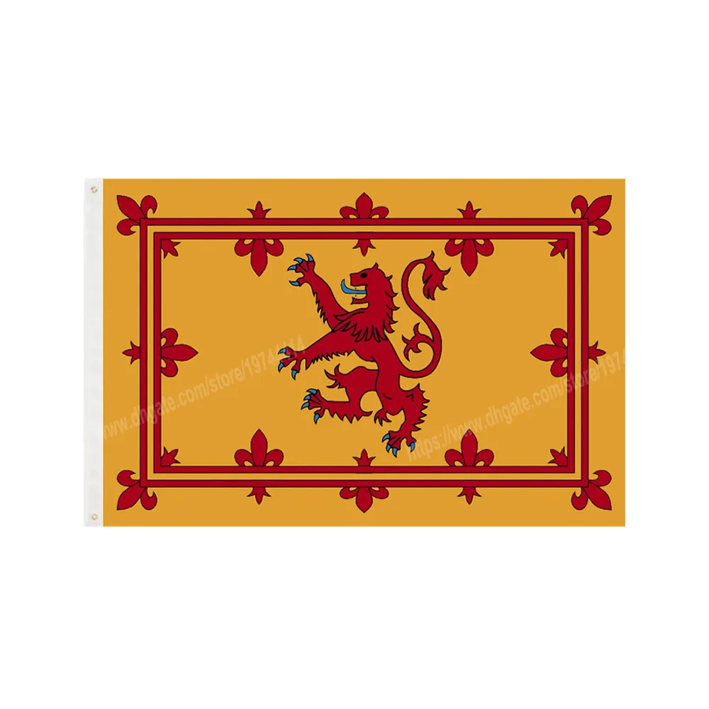 Royal Scottish Flags Lion Flag Scotland Flag для украшения 90 х 150 см 3 * 5ff Пользовательские баннерные металлические отверстия втулки в помещении и на улице могут быть настроены