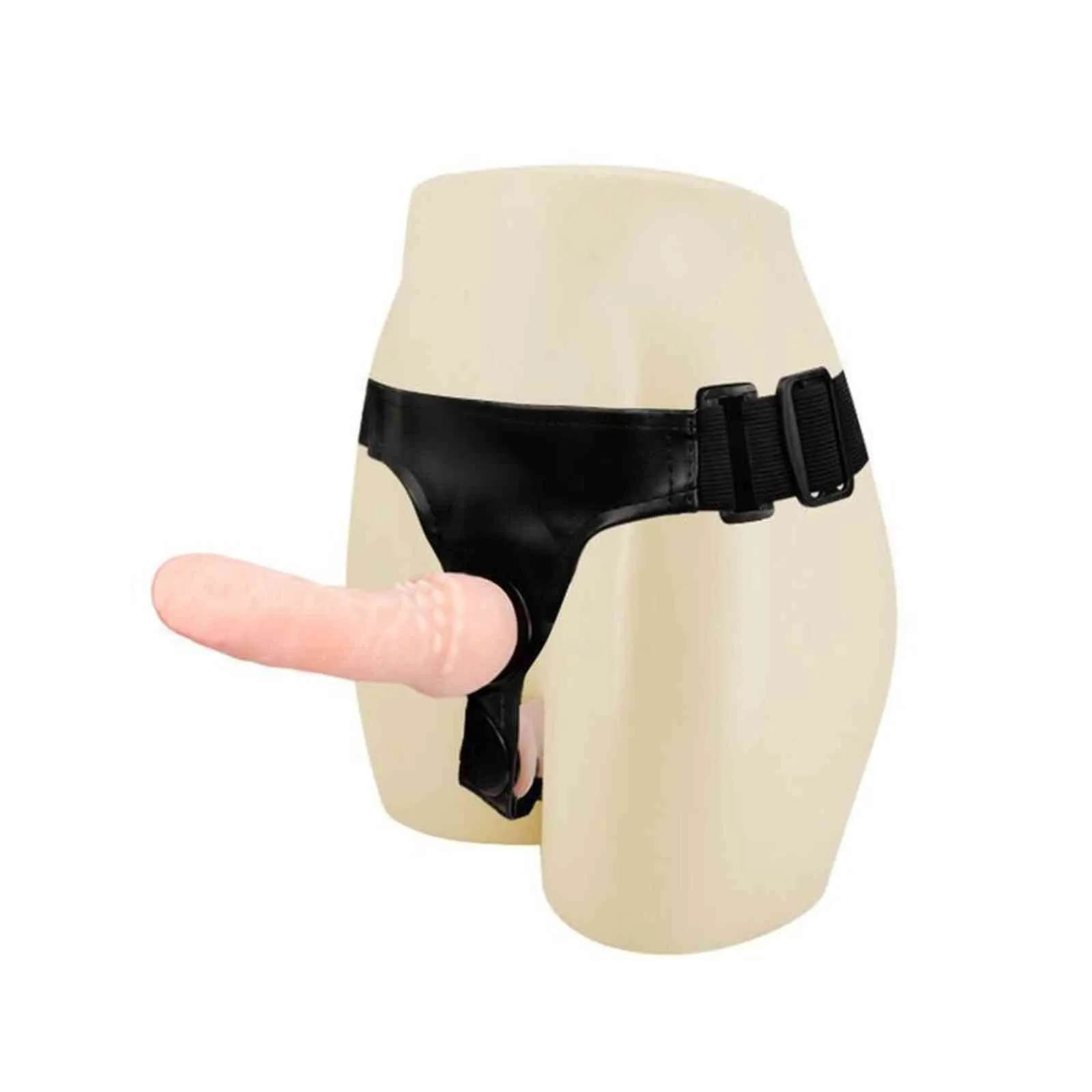 Vibromasseur vaginal à balles pour femmes, avec sangle sur Double gode, jouets sexuels réalistes, lesbiennes, érotiques pour adultes, Shop257T