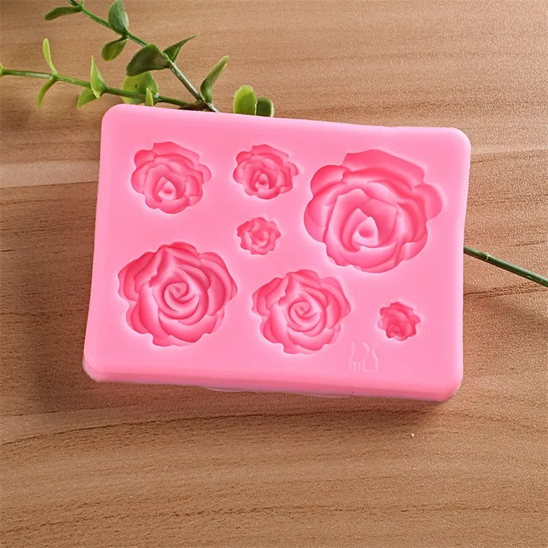 New Dining Rose Fiori stampo in silicone Torta al cioccolato Stampo torta nuziale Strumenti di decorazione Fondente Sugarcraft Torta Stampo 2047 V2