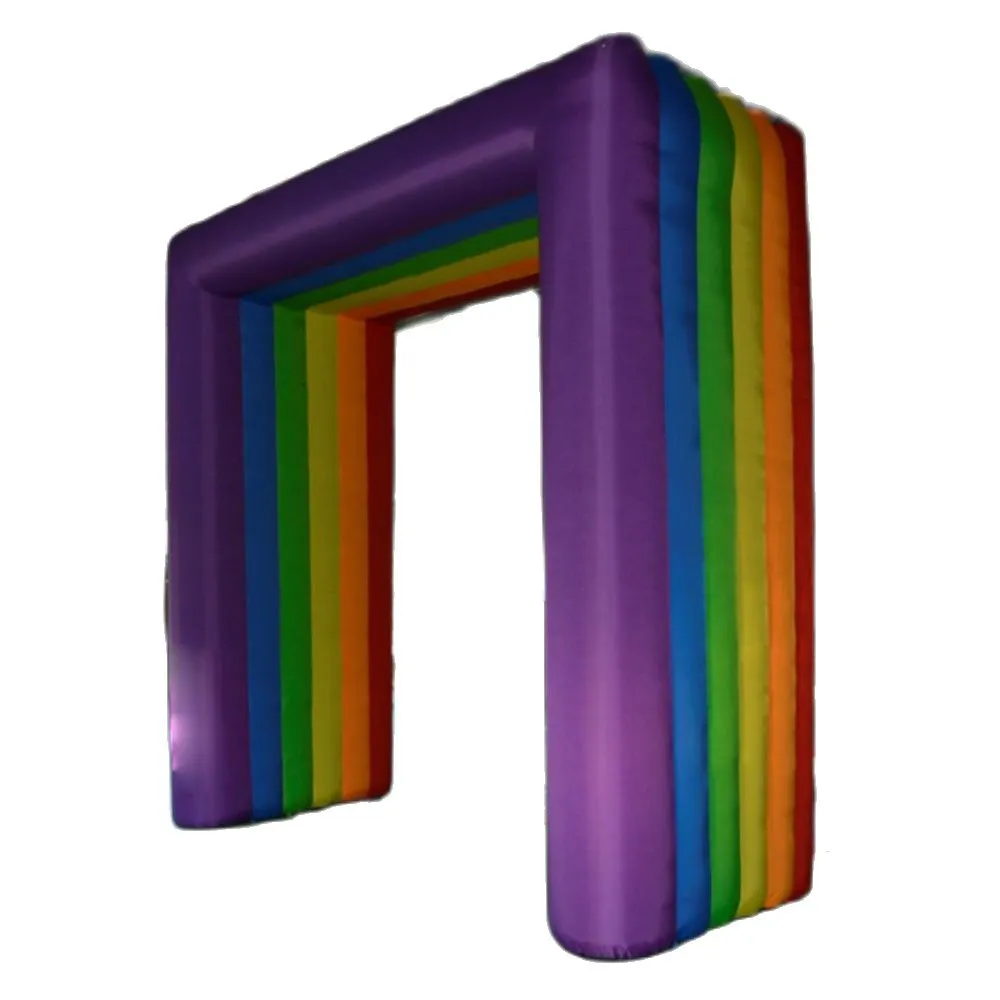 Custom square 4x4m inflatable rainbow arch for advertisement party supplies event archway christmas decoration