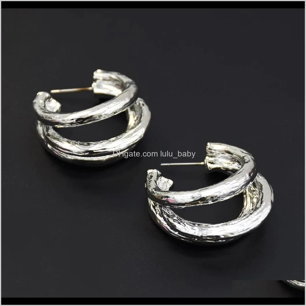 fashion korean gold silver circles hoop earrings for women bijoux jewelry women jewelry gif