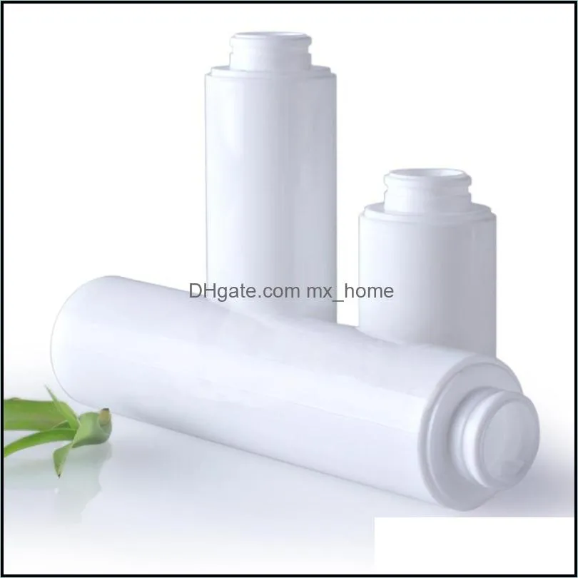 10pcs White Airless Pump Bottle Empty Clear Cap Plastic Container Foiled Travel Toiletries Packaging For Lotion 15ml 30ml 50ml Storage