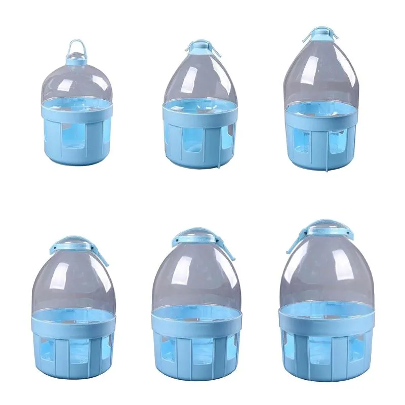 Andra fågelmaterial Automatisk duvvatten för fåglar Fjäderfä Vatten Dispenser Plastflaskpott 6 Storlekar Splash-Proof Lätt att fylla