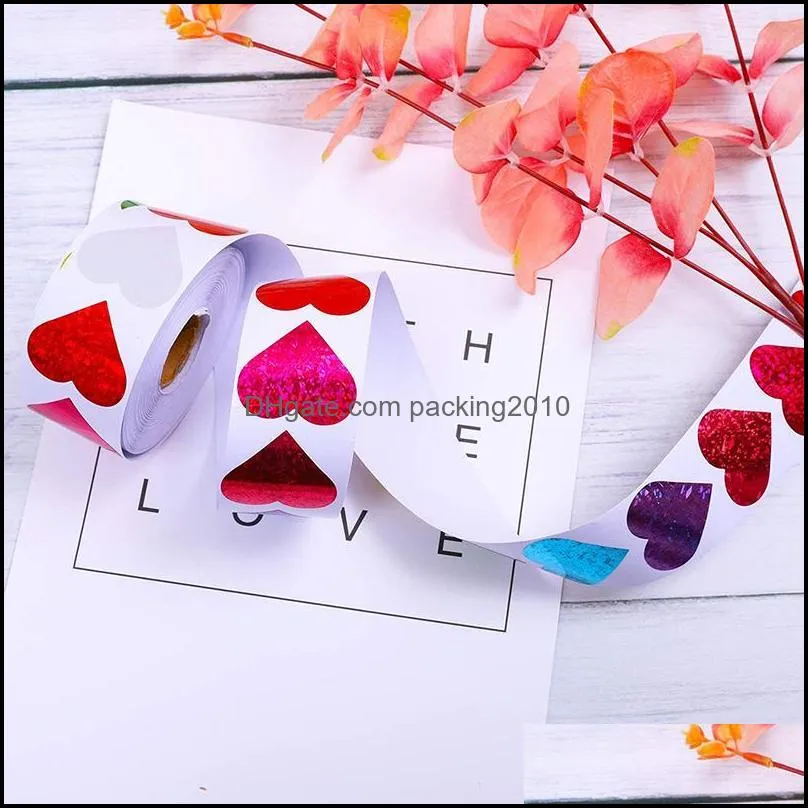 500pcs Colorful Love Heart Seal Stickers Valentines`s Day Handmade Gift Decor Birthday/wedding Party Favors Envelope Labels Wrap