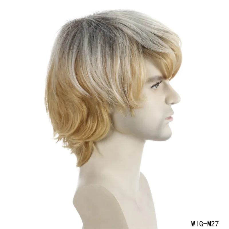 Parrucca sintetica da 11 pollici Men039s Biondo chiaro Perruques de cheveux humains Parrucche di capelli umani di simulazione WIGM275456060