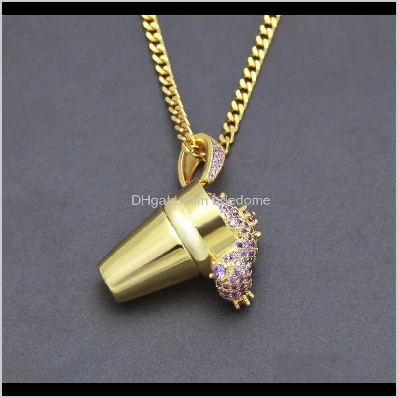 mens hip hop necklace jewelry ice cream cup pendant necklace styrofoam cup iced out pendant hiphop necklace