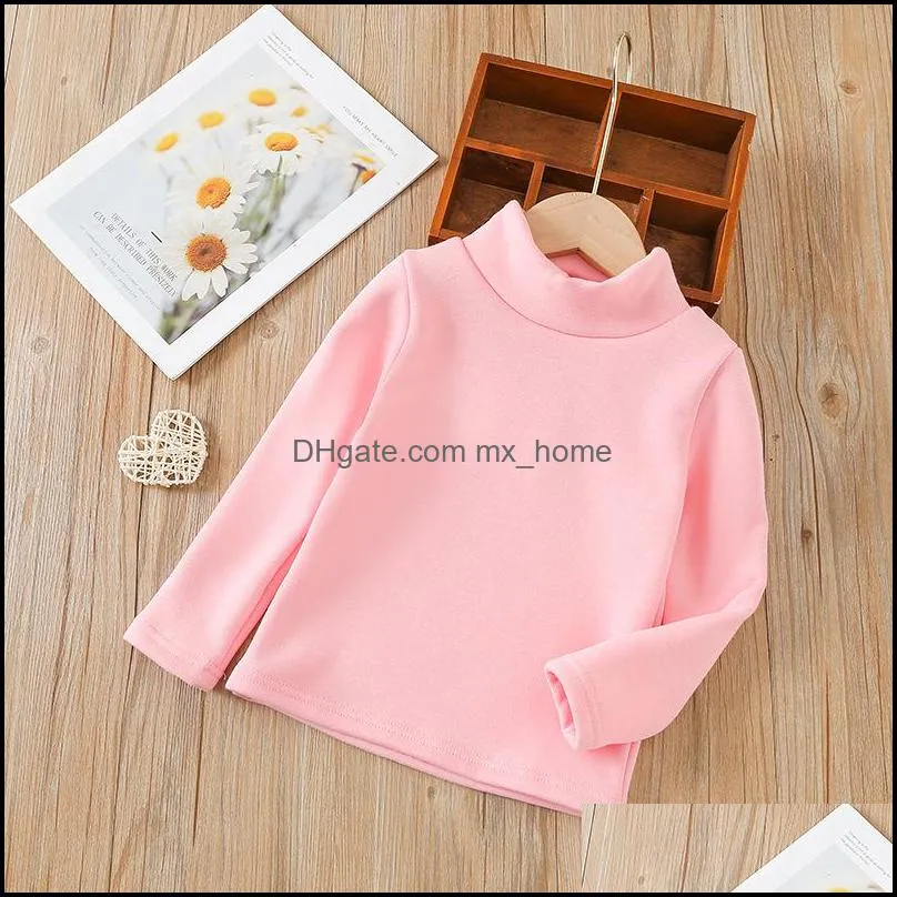 kids Clothing Girls Solid color Pullover Children Turtleneck Base shirt Tops Spring Autumn Winter Sweaters fashion Boutique baby clothes