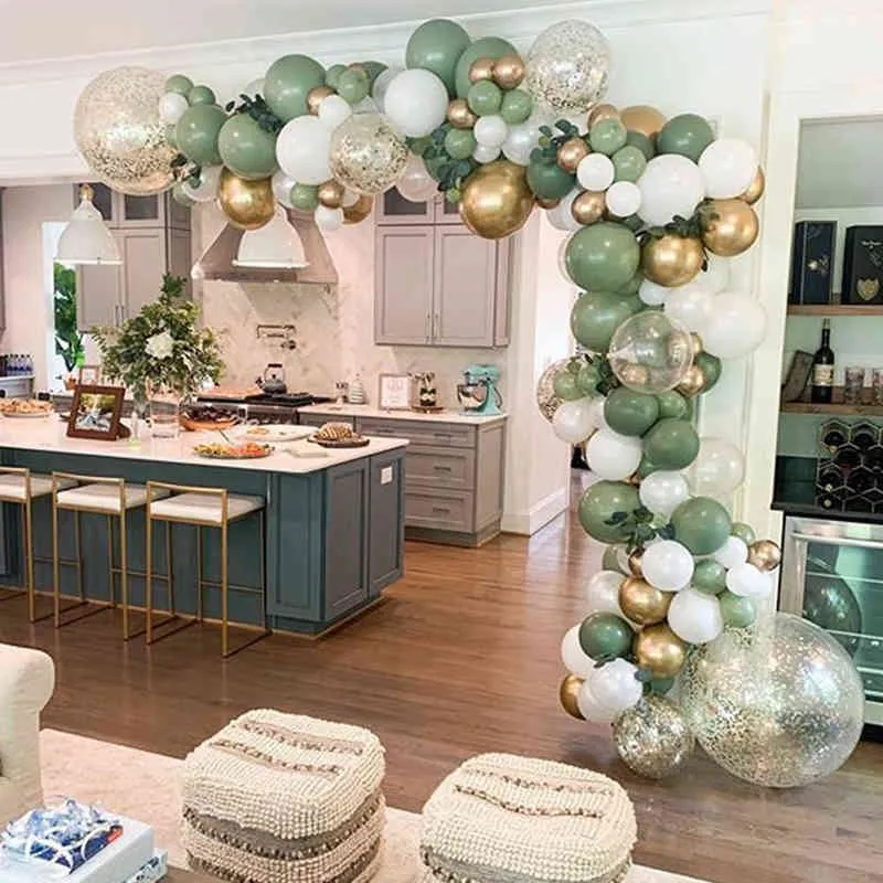 1 Lotto Retrò Verde Oliva Palloncino Arco Ghirlanda Salvia Verde Avorio  Bianco Cromo Oro Palloncini Nuziale Baby Shower Party Decoratio 211216 Da  12,73 €