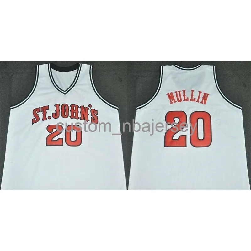 Mężczyźni Kobiety Młodzież St John's College Chris Mullin Home Classics Jersey Koszykówka Szyte Niestandardowe Nazwa Dowolny Numer