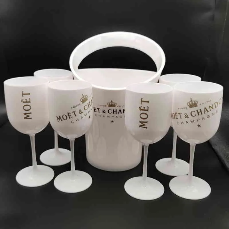 Ice Buckets And Coolers with white glass Moet Chandon Champagne glass Plastic