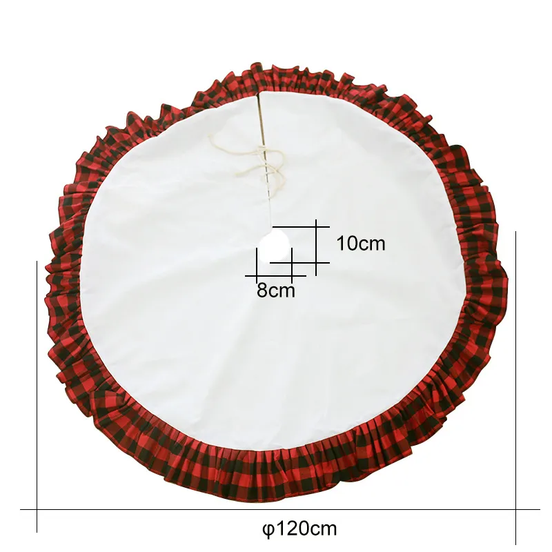 Sublimation Tree Skirt Decoration Linen Thermal Transfer Printing Skirts Christmas Decorations Blank Single Side Decore DIY