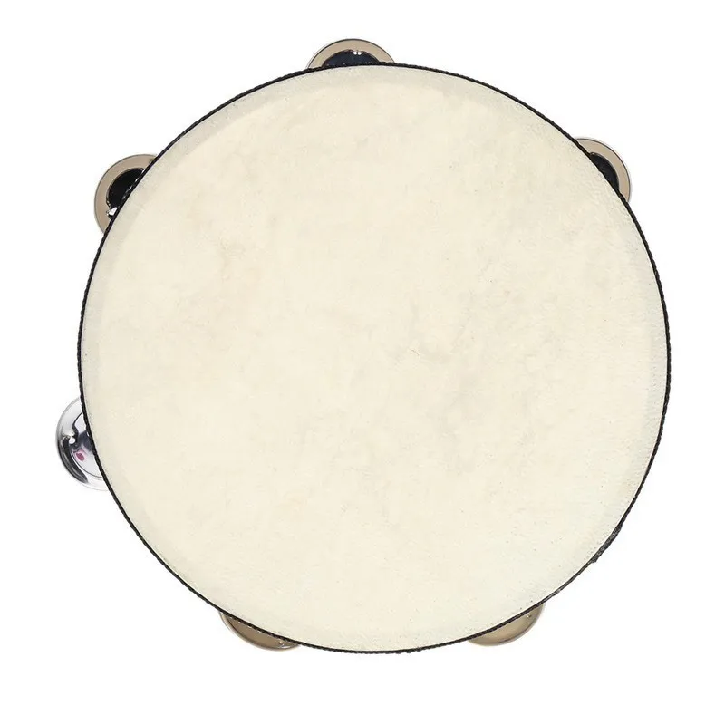 Bęben 6 cali Tambourine Bell Hand Trzymanie Tambourine Birch Metal Jingles Kids School Muzyka