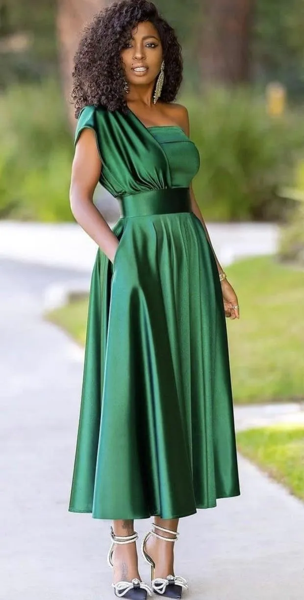 Gorgeous Simple Dark Green A Line Evening Dresses One... From Nanaking123,  $102.72 | DHgate.Com